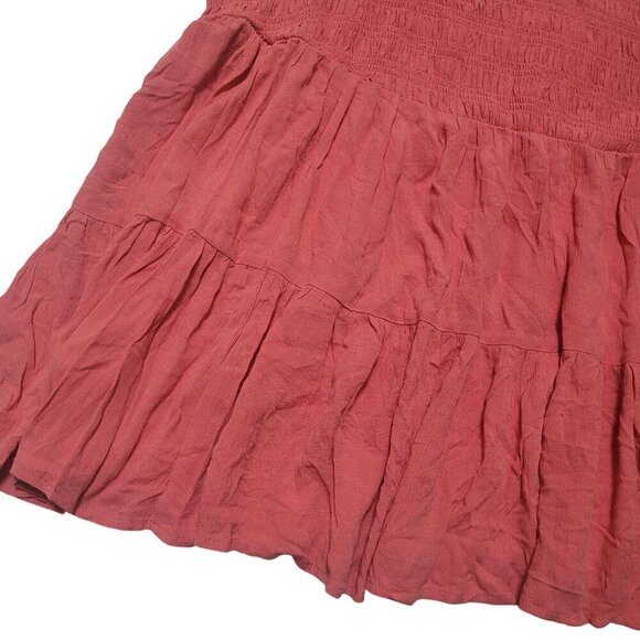 Torrid Womens Coral Smocked Peplum Tiered Top Size 4 Cottegecore Boho - Picture 2 of 7